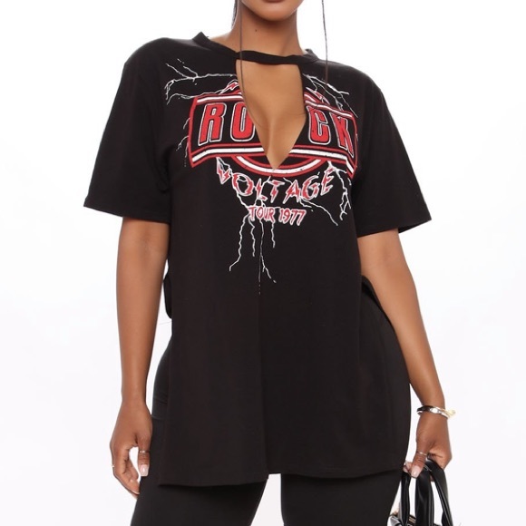 Fashion Nova Tops - Rock Don’t Stop Tunic Top